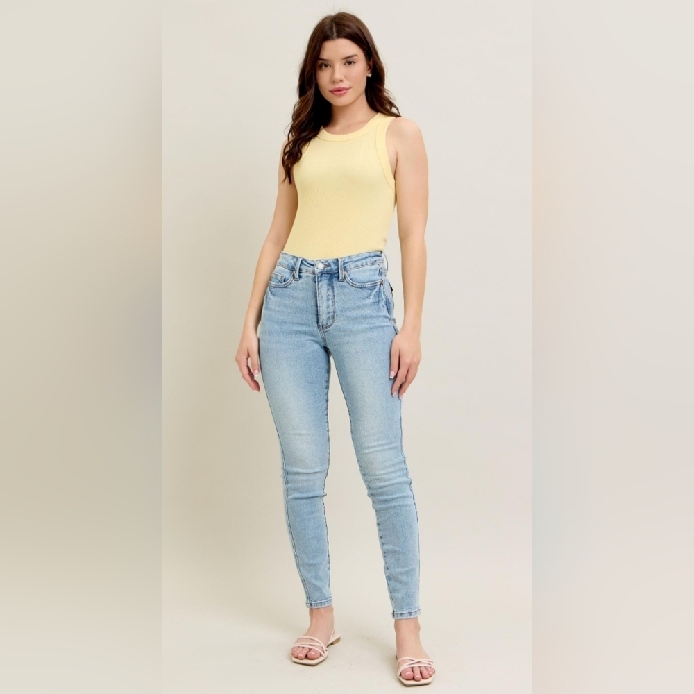 Judy Blue MR Tummy Control Light Vintage Wash Classic Skinny Jeans Various NEW